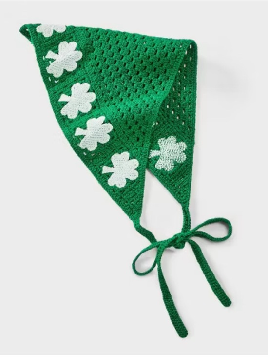 Target Accessories - Green Crochet Clover Bandana
